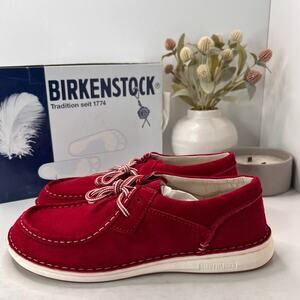 Birkenstock Pasadena High Suede Chukka Boot Dark Red Men 11/EU 44 NWB Narrow Fit